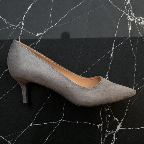French Connection Kate Women's 10 Gray Slip-On Pointed Toe Party Pump Heels - Picture 1 of 7